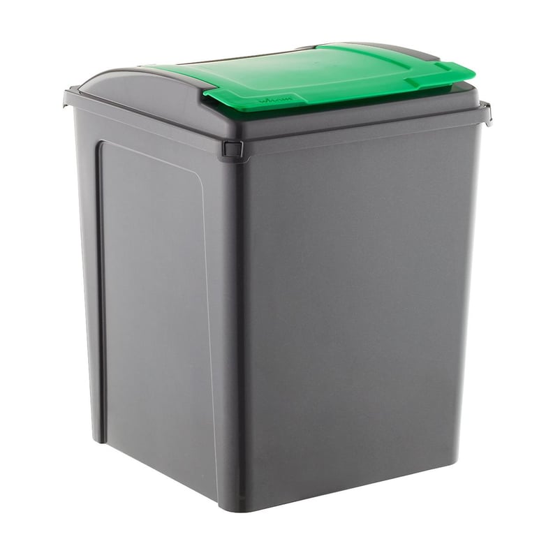Graphite and Green 13 Gallon Recycling Bin