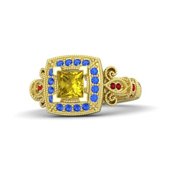 Princess-Cut Yellow Sapphire Ring