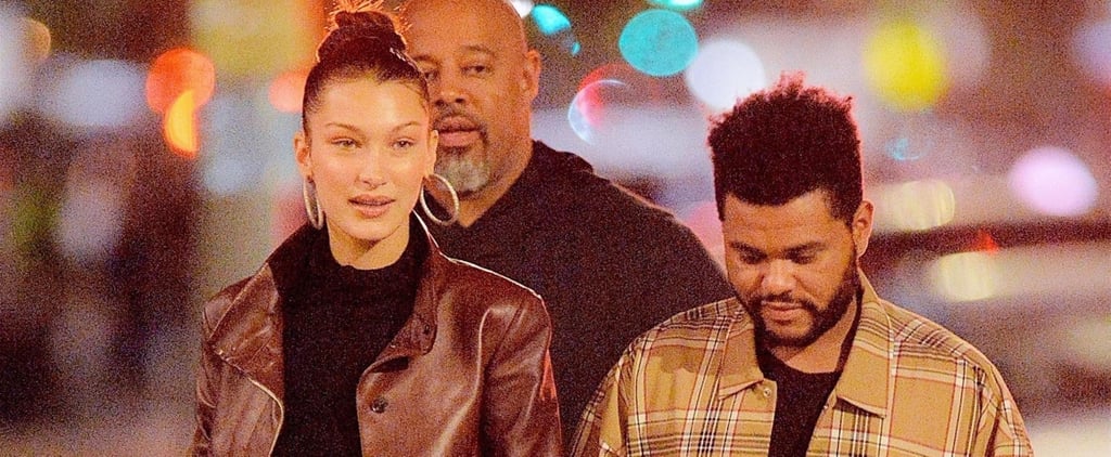 Bella Hadid Brown Leather Coat With the Weeknd 2018