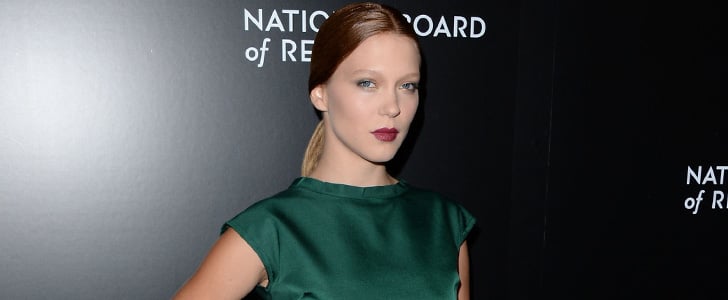 Lea Seydoux Orange Coat at National Board of Review