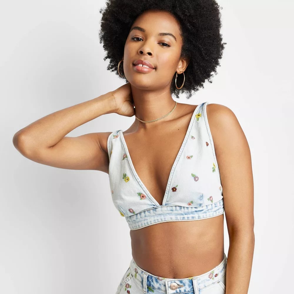 Triangle Cup Denim Tank Top