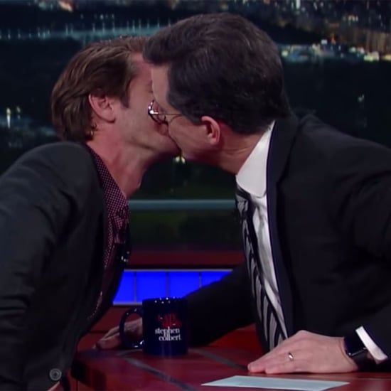 Andrew Garfield Kissing Stephen Colbert Video 2017