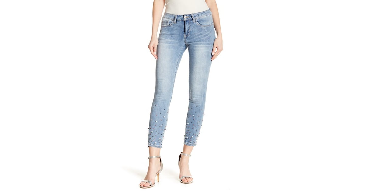 Nanette Lepore Faux Pearl-Embellished Skinny Jeans | Pearl-Embellished ...