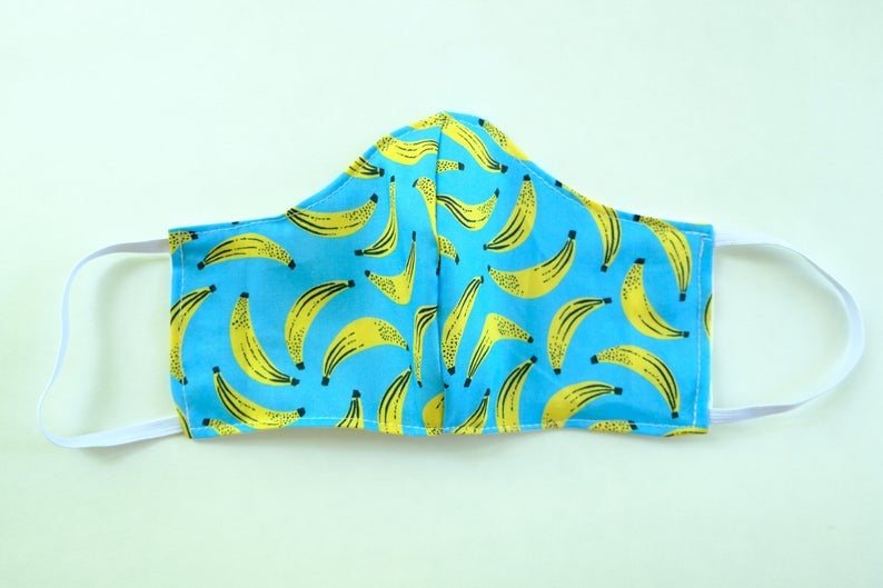 Banana-Print Cotton Face Mask