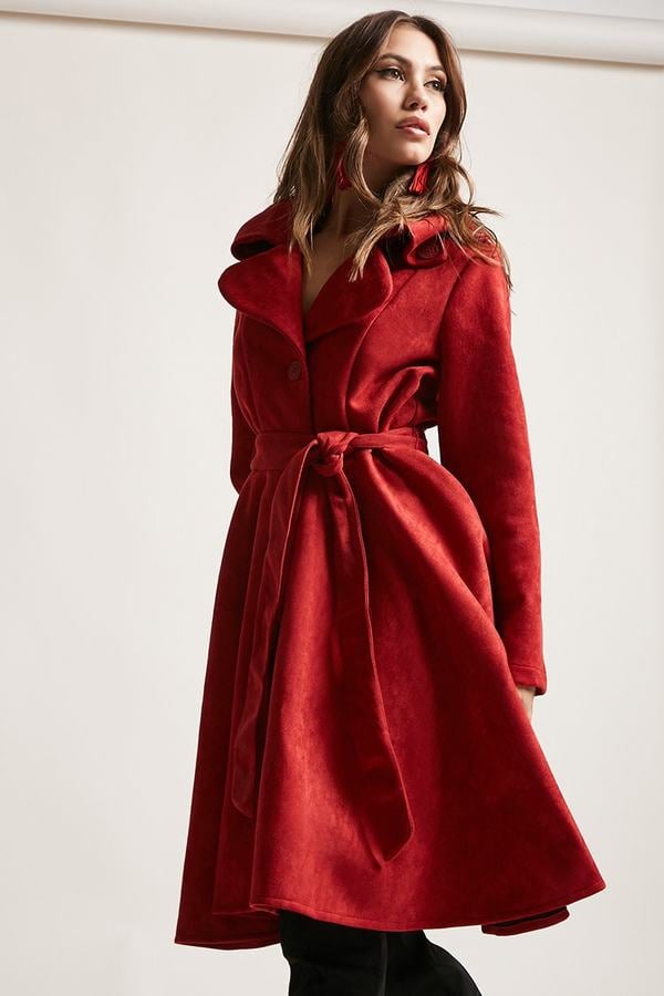 Forever 21 Faux Suede Belted Coat