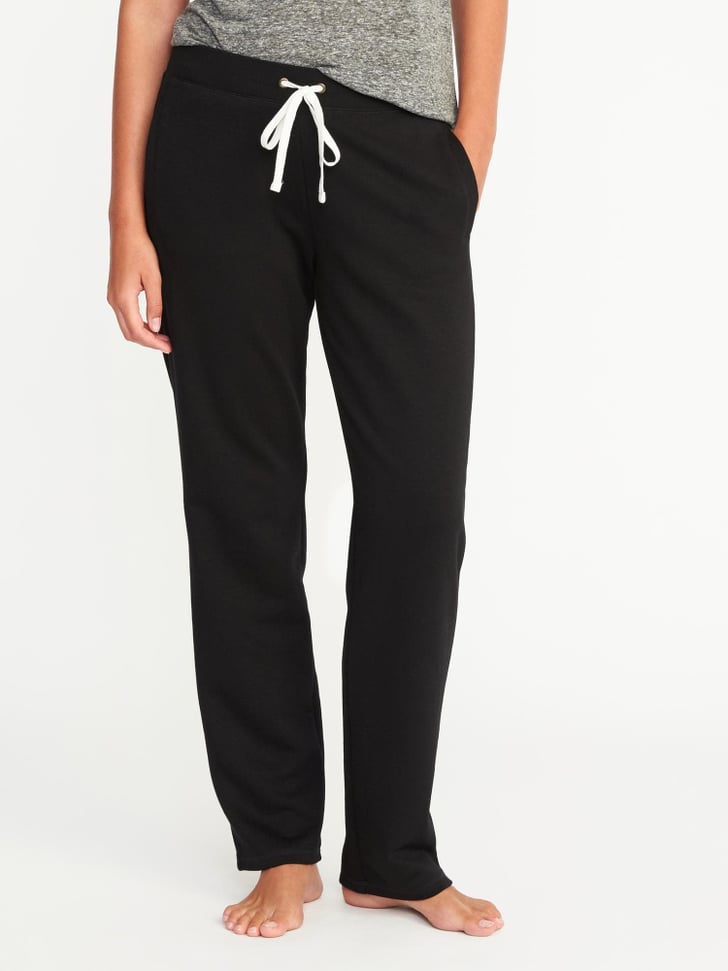 straight leg fleece sweatpants