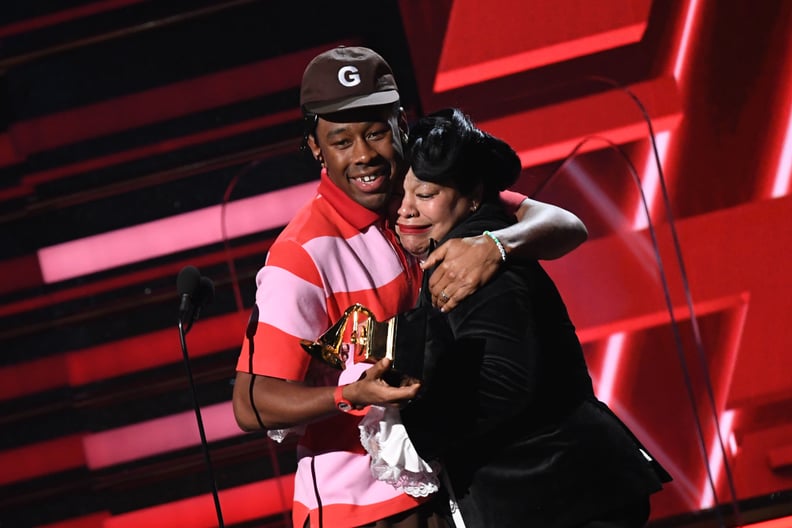 Tyler, the Creator and His Mom at the 2020 Grammys