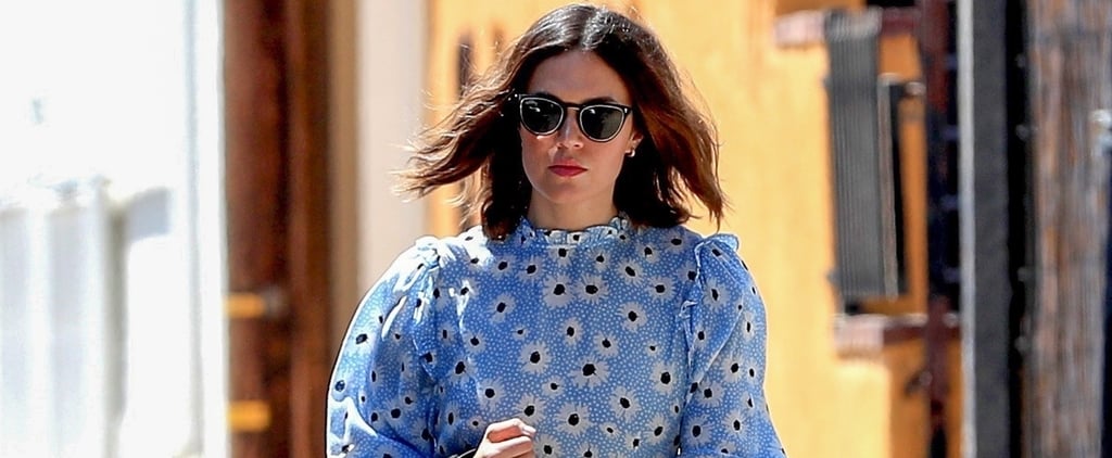 Mandy Moore Blue Floral Dress by RIXO August 2019