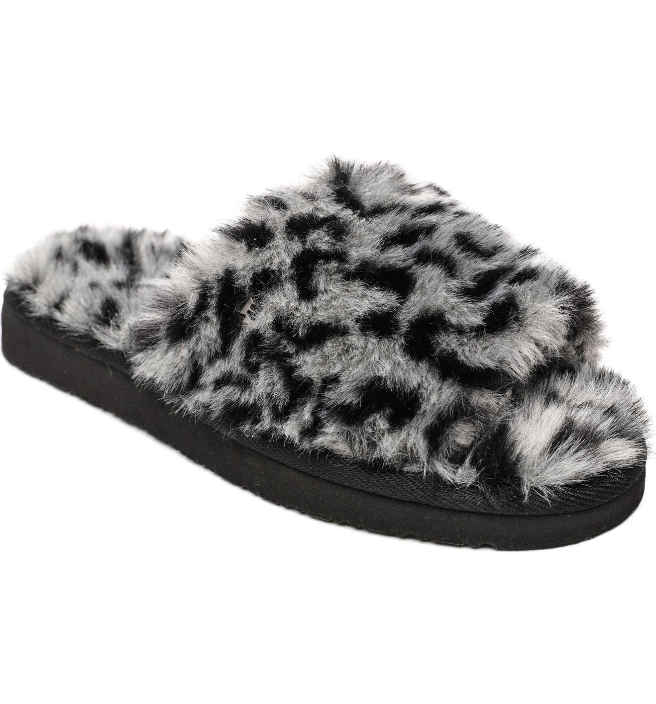 faux fur slide slippers