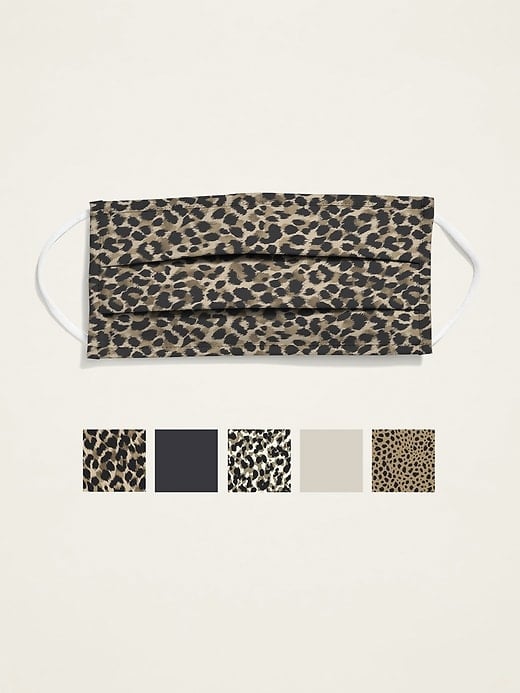 Old Navy Variety 5-Pack of Triple-Layer Cloth Face Masks For Adults — Leopard