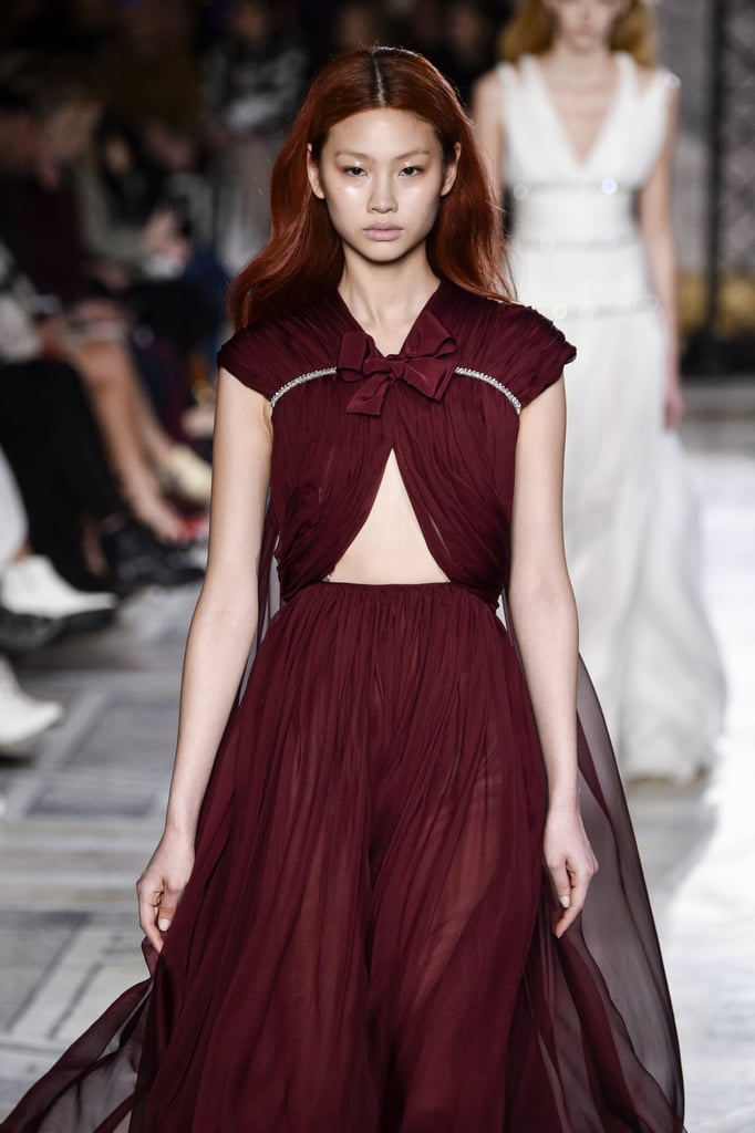 HoYeon Jung at the Giambattista Valli Show During Paris Fashion Week in 2018