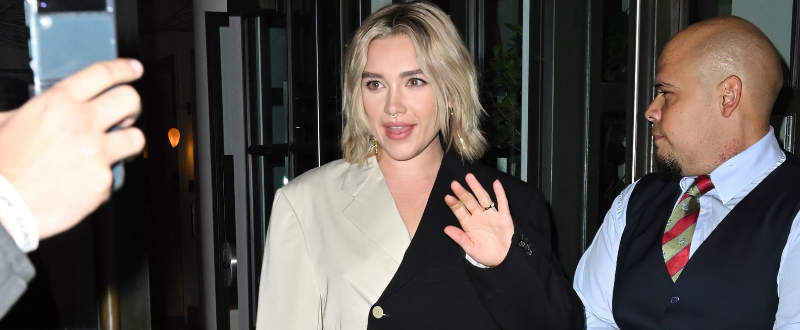 Florence Pugh Wears Mismatched Boots and Micro Miniskirt | POPSUGAR Fashion