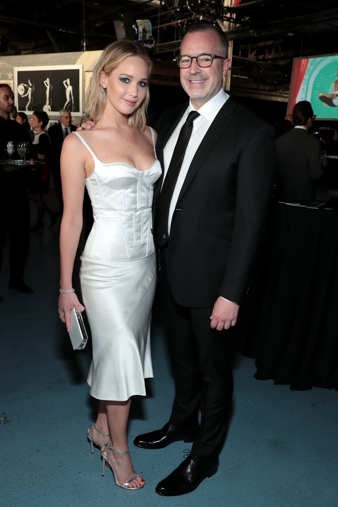 Jennifer Lawrence's Sexy White Slip Dress