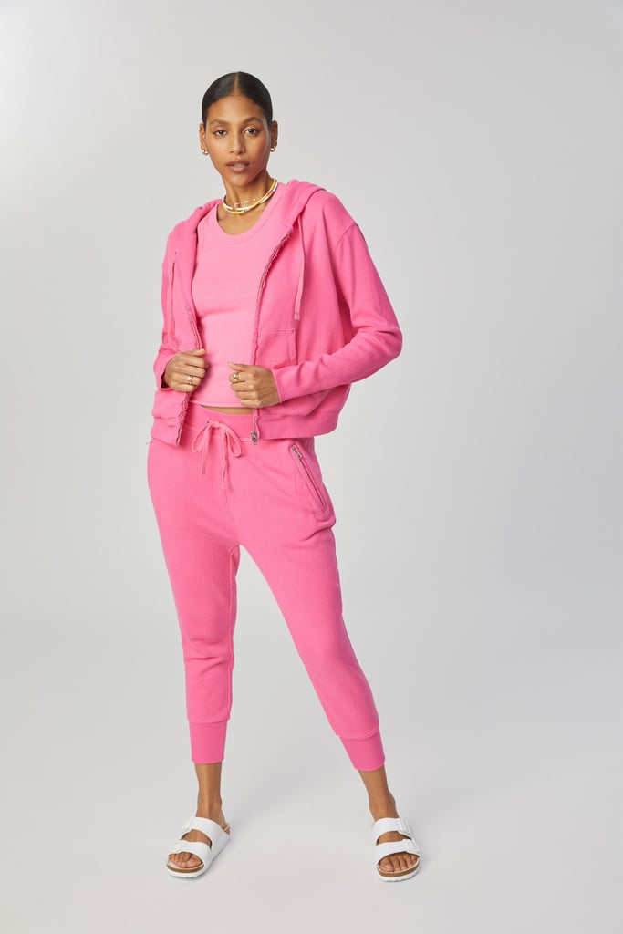 A Pink Sweatsuit: Sincerely Jules x Bandier The Juniper Zip Up Hoodie and Juniper Jogger