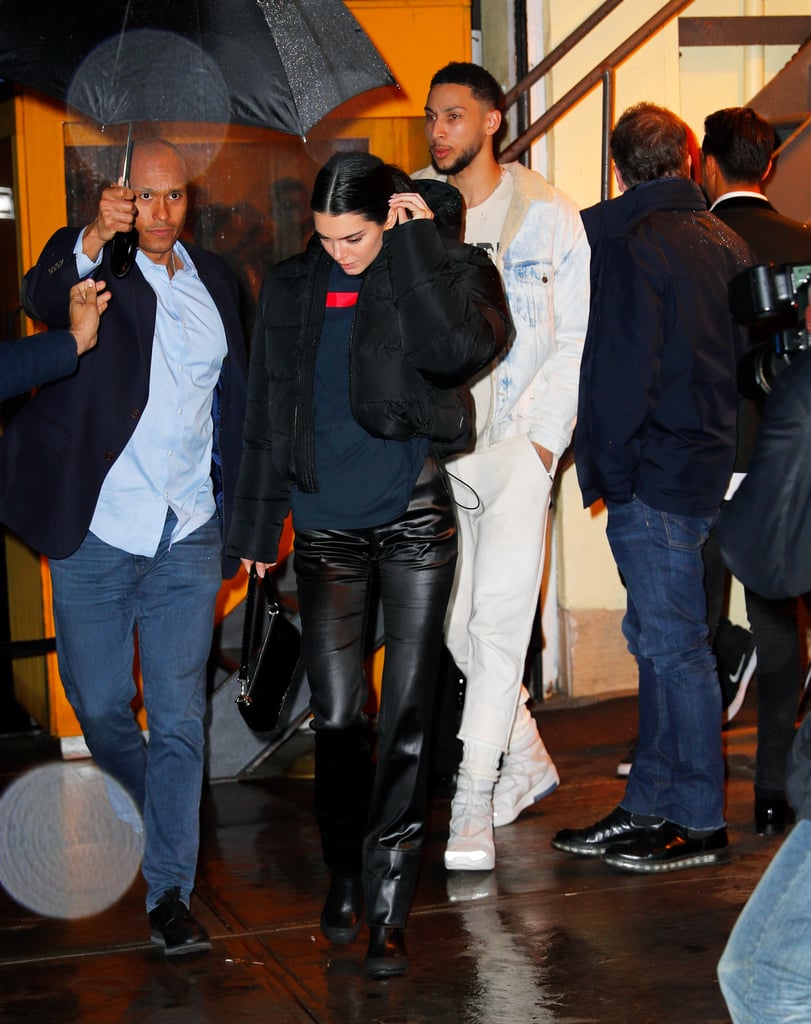 Kendall Jenner Leather Pants With Ben Simmons