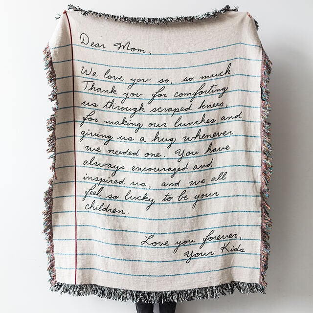 Personalized Mother's Day Handwritten Letter Blanket
