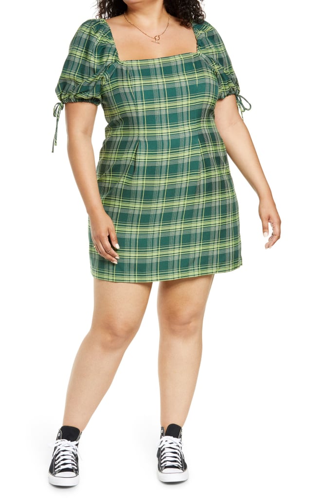 BP. Short Sleeve Plaid Minidress