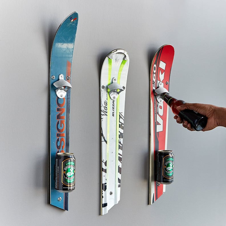 Wall-Mounted Recycled Ski Bottle Opener