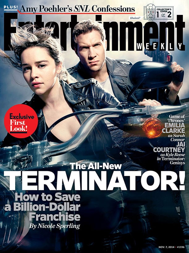 Clarke as Sarah Connor and Courtney as Kyle Reese.