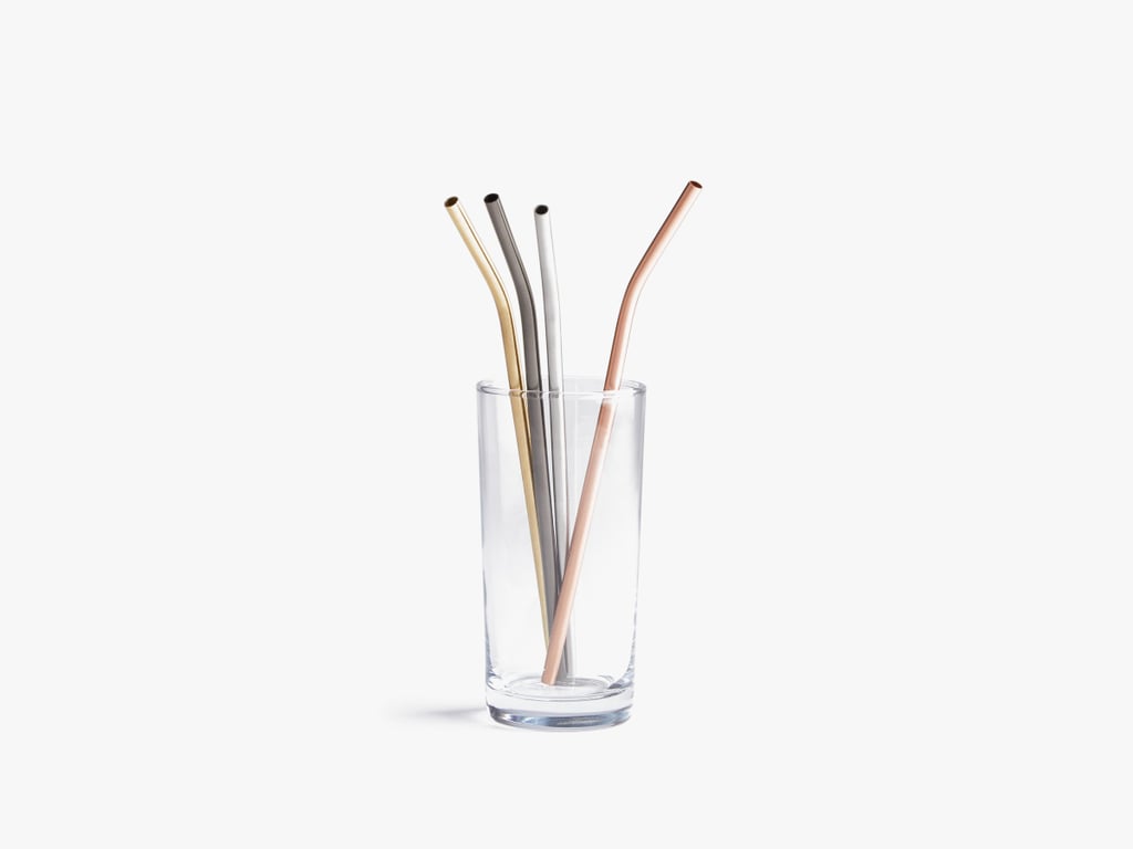 BeHome Matte Metallic Stainless Bent Straws