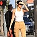 Kendall Jenner Cargo Pants and White Tank Top 2019