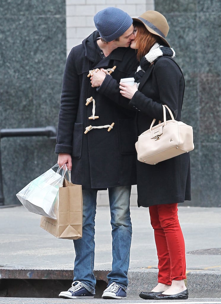 The sweet couple shared a kiss on the streets of NYC in January 2012.