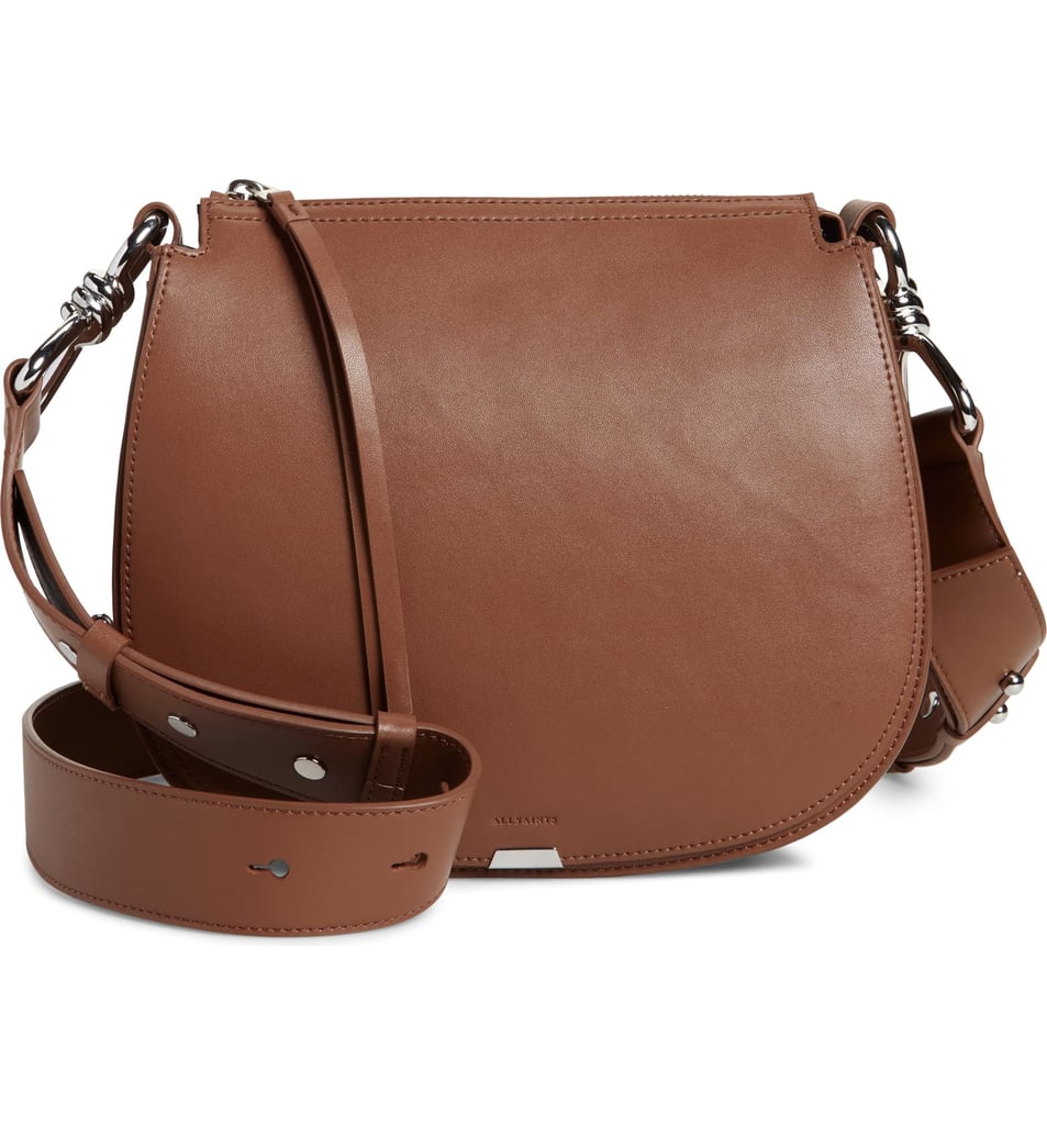 Allsaints Captain Round Leather Crossbody Bag