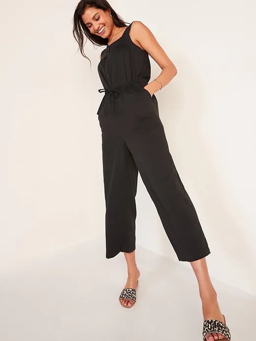 Old Navy Tie-Waist Twill Sleeveless Jumpsuit