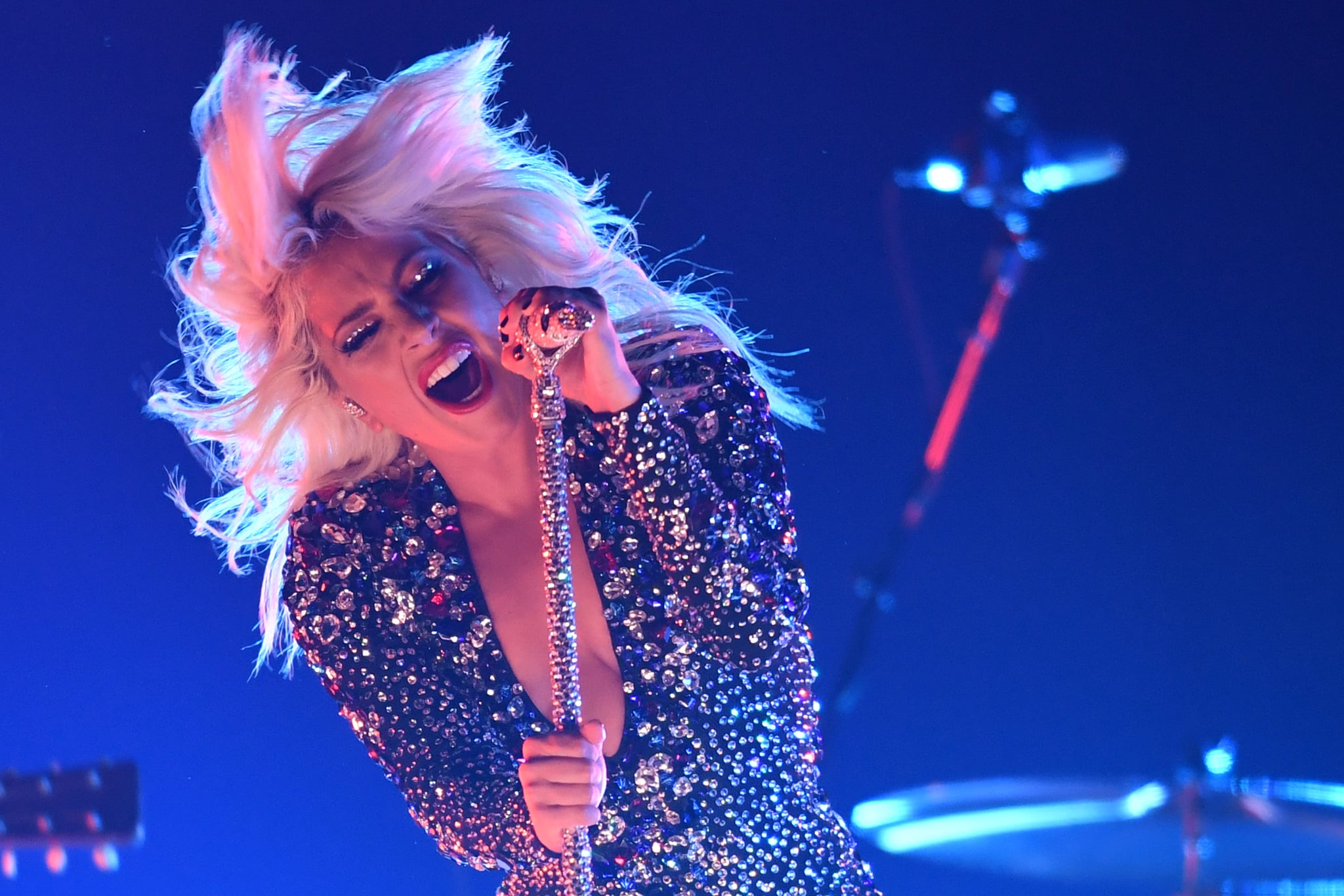 TOPSHOT - US singer-songwriter Lady Gaga performs onstage during the 61st Annual Grammy Awards on February 10, 2019, in Los Angeles. (Photo by Robyn Beck / AFP)        (Photo credit should read ROBYN BECK/AFP/Getty Images)