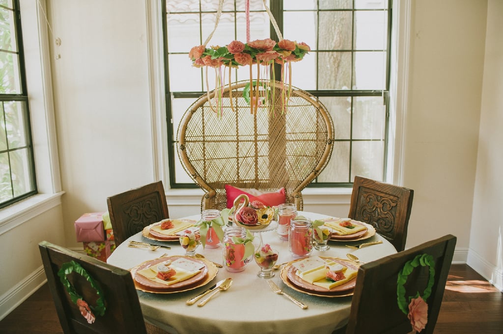 The sophisticated table was set for five.