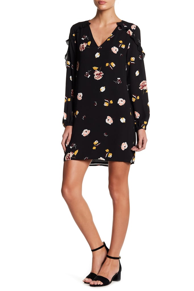 1 State Long Sleeve Ruffle Floral Dress
