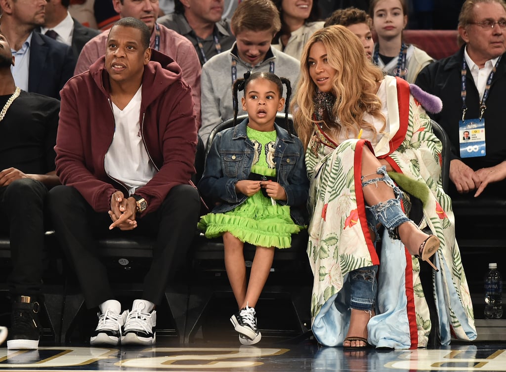 Beyonce With Jay Z and Blue Ivy at NBA All-Star Game 2017