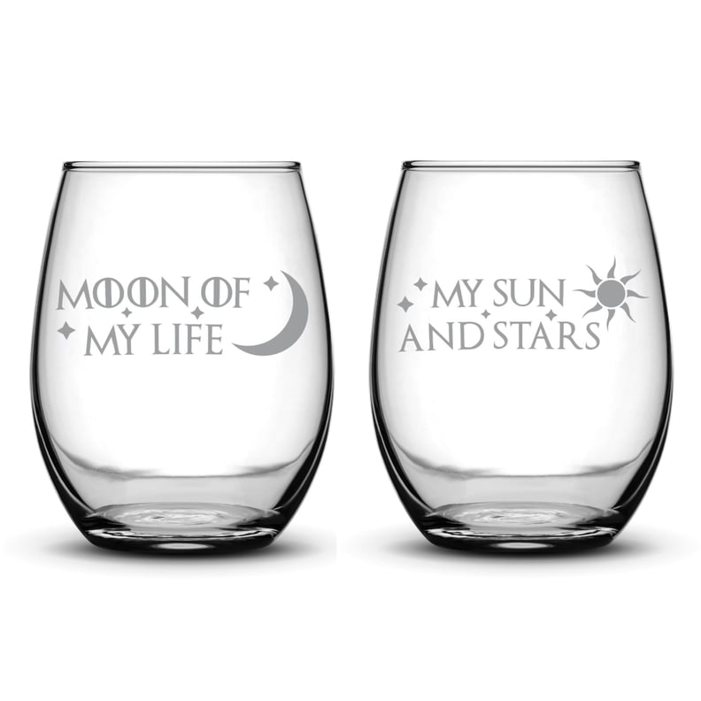 Moon of My Life & My Sun and Stars Wine Glass Set