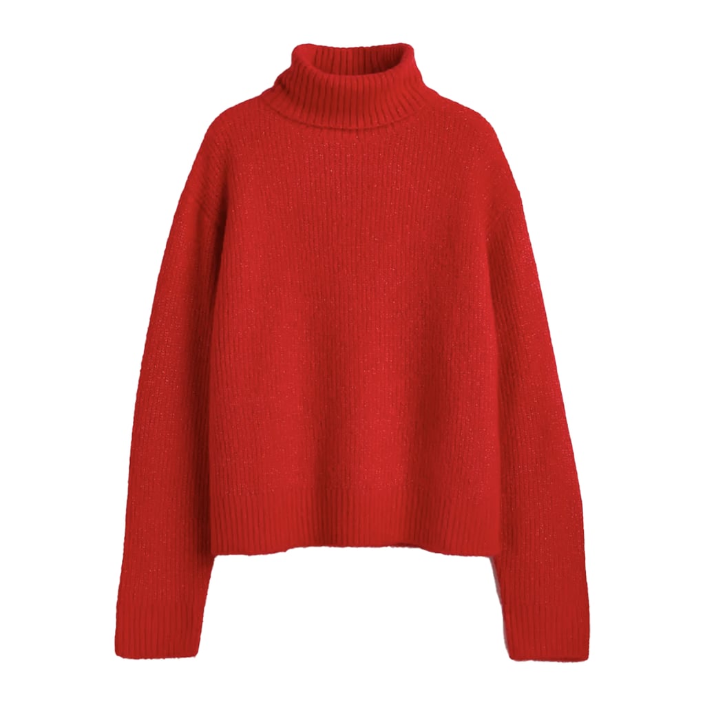 Rib-Knit Turtleneck Sweater