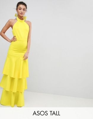 Asos Tiered Bow Back Maxi Dress