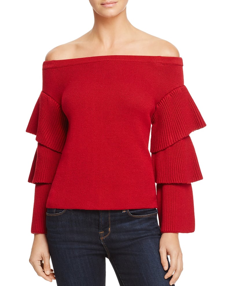 Endless Rose Tiered Sleeve Off-the-Shoulder Sweater