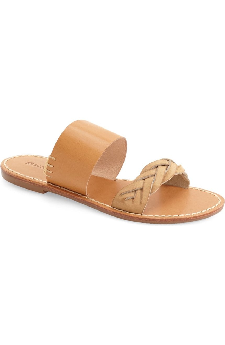 Soludos metallic braided slide sandal cheap