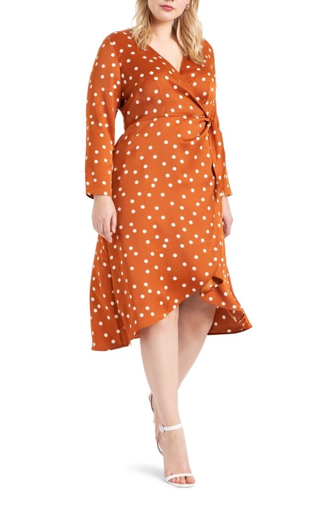 ELOQUII Polka Dot Wrap Dress