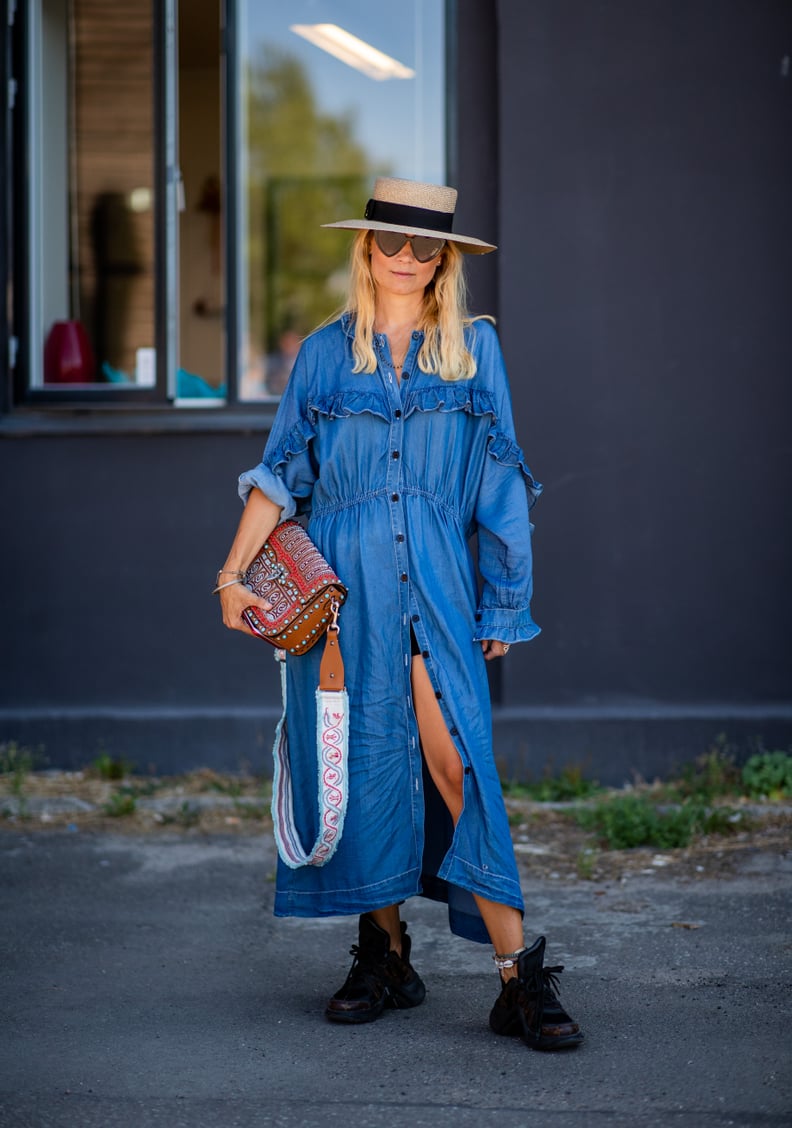 Wear a Button-Front Dress Like a Shirt Over Shorts