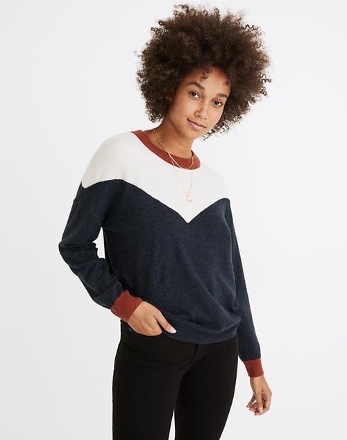 Colorblock Yoke Pullover Sweater