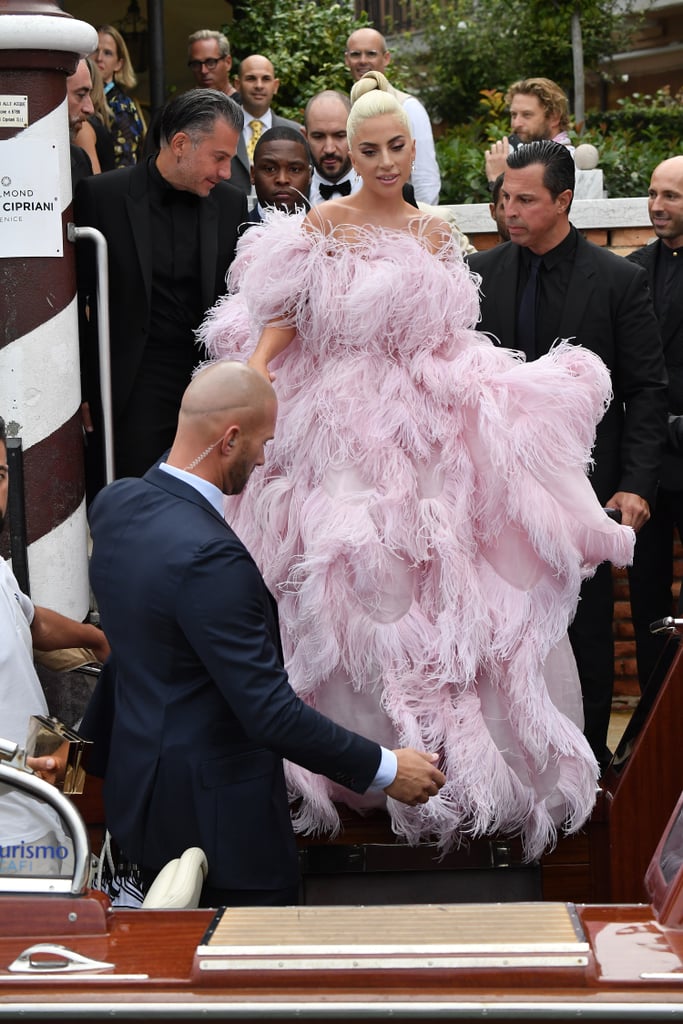 Lady Gaga Pink Valentino Dress at Venice Film Festival