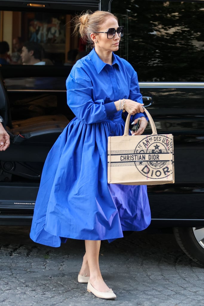 Jennifer Lopez's Blue Shirt Dress on Her Honeymoon