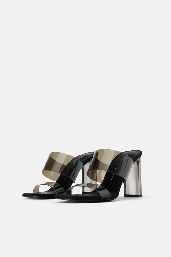 Zara | Shoes | Nwt Zara Black Vinyl Mid Heel Pump 38 7 2 75 | Poshmark
