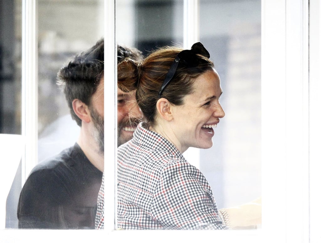 May 12, 2016: Ben and Jen are spotted having lunch with their kids in London.