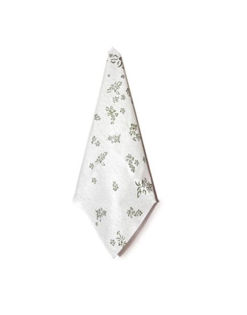 S&B Falling Flower Paper Napkins in Avocado Green