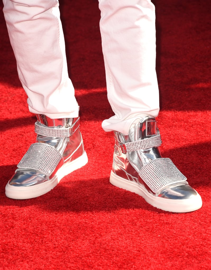 Jason Derulo's silver Giuseppe Zanotti sneakers made quite the statement.