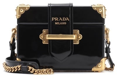 Prada Cahier Patent Leather Shoulder Bag