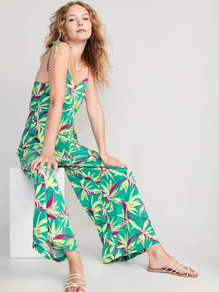 Old Navy Loose Cropped Tie-Shoulder V-Neck Cami Jumpsuit