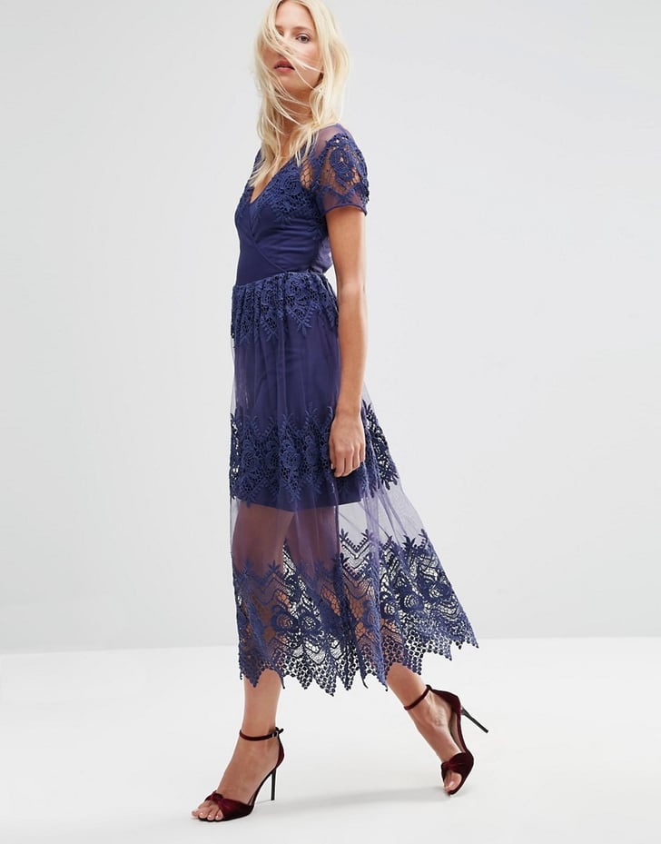  ASOS  Embroidered Mesh and Lace Midi Dress  113 Best 