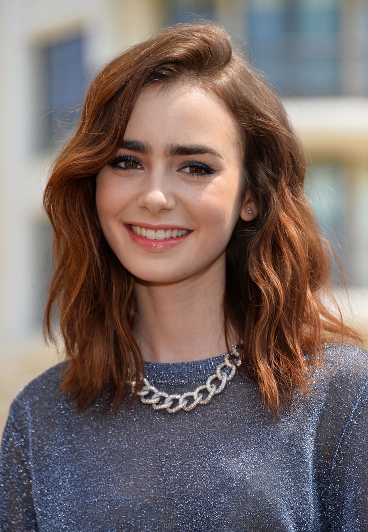 Lily Collins  Celebrities With the Clavicut Hairstyle 